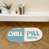 Gaeaspace  -  Ultra Soft Tufted Chill Pill Rug Cute Bathroom Mat Blue Game Accent Carpet for Living Room Nonslip Fun Decorative Area Rug