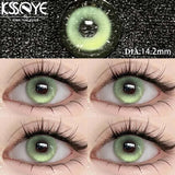 Gaeaspace  -  1 Pair Green Contact Lenses with Diopter Myopia Eyes Natural High Quality Blue Contacts Lens Korean Lenses Yearly Green