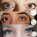 Gaeaspace  -  1 Pair Eyes Contact Multicolored Lenses For Eyes Brown Natural Beauty Makeup Contacts Lens Dia:14mm With Contact Case