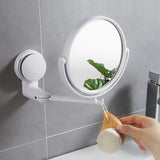 Gaeaspace  -  Wall Mounted Foldable Extending Arm Bathroom Mirror with Swivel Suction Double Sided for Cosmetic Makeup No Drill Required