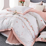 Gaeaspace  -  100s Egyptian Cotton Bedding Set Queen King Ru Double Size Print Bed Linens Blanket Cover Sheet Pillowcase