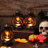 Gaeaspace  -  Halloween Pumpkin LED Lamp Portable Handheld Small Oil Lamp Halloween Party  retro Home Decoration Horror Props