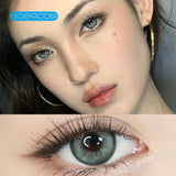 Gaeaspace  -   Mustard Green Colored Contact Lenses Soft For Eyes Small Beauty Pupil Myopia Prescription Degrees Yearly Natural New