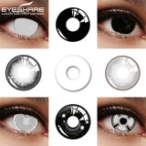 Gaeaspace  -  2pcs Halloween Contacts Lenses Color Contacts Black White Contacts for Eye Anime Cosplay Contacts White Mesh Blind Lens