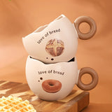 Gaeaspace  -  1pc Ceramic Mug with Spoon Simulated Eggshell Coffee Mug Oatmeal Milk Breakfast Mug Holiday Gift 300ml/10.1oz Coffe Mugs Tea Cup