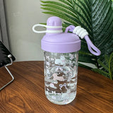 Gaeaspace  -  Kawaii Glass Water Bottle Aesthetic For Coffee Bubble Milk Tea Juice Cute Korean Flower Puppy Portable Girl Drink Bottle 500ml