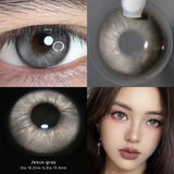 Gaeaspace  -  1 Pair Colorful Natural Contact Lenses For Eyes Cosmetic Blue Lenses Beauty Brown Grey Lenses Eye Lentes with Diopter