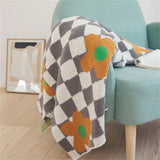 Gaeaspace  -  Korean Style Fresh Style Plaid Sea Half-side Velvet Casual Blanket Office Nap Knitted Multipurpose Sofa Bed End Blanket