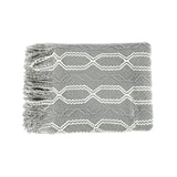 Gaeaspace  -  Jacquard Textured Boho All-Season Throw Blankets with Tassels for Sofa Knit Soft Lightweight Decorative Bed Throw Plaid