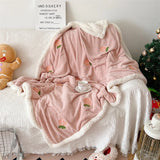 Gaeaspace  -  Korean Style Cartoon Blanket, Nap Sofa, Leisure Blanket Children's Kindergarten Blanket Autumn and Winter Dormitory Office Shawl