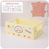 Gaeaspace  -  Cute Desktop Folding Storage Box Organizer Plastic Foldable Box Cosmetics Makeup Organize Storage Basket Toys Storage Box Kawaii