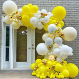 Gaeaspace  - 141/76pcs Lemon Yellow Balloon Garland Arch Kit White Macaron Pink Latex Balloons Wedding Baby Shower Birthday Party Decoration