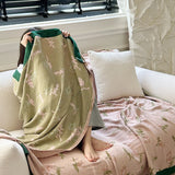 Gaeaspace  -  Towel Blanket Summer Quilt Bamboo Cotton Double-Layer Gauze Blanket Summer Bamboo Fiber Cold Feeling Thin Cover Blanket