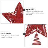 Gaeaspace  -  25cm Red Glitter Christmas Tree Topper Iron Star Christmas Decor For Home Xmas Tree Ornaments Navidad New Year Natal Noel