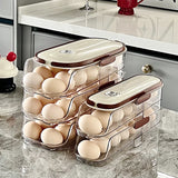 Gaeaspace  -  Large Egg Holder for Fridge Automatic Rolling Egg Organizer Clear Plastic Egg Container Stackable Egg Dispenser and Storage Bin