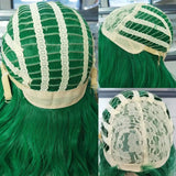 Gaeaspace  -  Woman Pink Wigs Short Curly Heat Resistant Synthetic Hair Green Wig for Black White Women Cosplay Bob Wigs