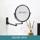 Gaeaspace  -  Dressing Mirror Wall Mounted 8 Inch Magnifying Two-sides Mirror Space Aluminum Black  Makeup Mirror Cosmetic Lady Gift