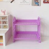 Gaeaspace  -  Ins Cute Room Storage Organizer Storage Rack Kawaii 2 Layer Desktop Cosmetic Jewelry Storage Rack Bathroom Rack Storage Shelf