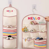 Gaeaspace  -  Wall Closet Hanging Storage Organizer with 7 Pockets Hanging Pocket Pantry Organizer for Bedroom Closet Shelves with Hook