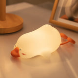 Gaeaspace  -  Cute Silicone Night Light Animal Night Light RGB Atmosphere Lamp Big White Goose Indoor Desktop Decoration Children Holiday Gift