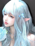 Gaeaspace  -  24Inch Sky Blue Lolita Spirit Style Synthetic Wigs With Bang Long Natural Wavy Hair Wig For Women Daily Cosplay Heat Resistant