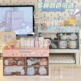 Gaeaspace  -  INS Student Stationery Cute Drawer Pen Holder  Cosmetics Storage Box  Office School Supplies Desktop Organizing Box  Organizer