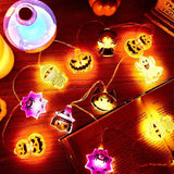 Gaeaspace  -  Halloween Party LED String Lights Pumpkin Ghost Spider Web Hanging Lamp For Halloween Home Indoor Outdoor Decoration Props