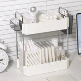 Gaeaspace  -  INS 2Layers Desktop Skin Care Products Storage Rack Home Seasoning Bottle Cups Rack Study Bookshelf Stationery Sundry Organizer