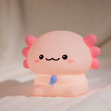 Gaeaspace  -  Pink Axolotl LED Night Light,USB Rechargeable Touch Lamp,3 Levels Brightness Timing Light,Cute Animal Bedside Lamp,Gift for Kids