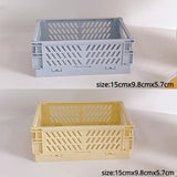 Gaeaspace  -  Creative Foldable Storage Boxes Student Desktop Collapsible Crate Organizer Tape Stationery Cosmetic Rack Folding Storage Basket