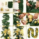 Gaeaspace  -  Artificial Christmas Garland Decorations with Lights, Christmas Wreaths for Xmas Tree Front Door Fireplaces Stairs Decor Wreath