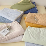 Gaeaspace  -  New Two-colour Summer Quilt Cotton Washable Towel Blanket Comforter With Four-piece Bed Set In A Simple European Style