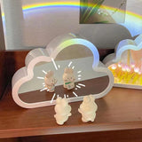 Gaeaspace  -  INS Handmade DIY Cloud Tulip Mirror Small Night Light INS Girl Heart Living Room Desktop Decoration Birthday Gift Holiday Gift