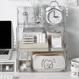 Gaeaspace  -  Clear Desktop Cosmetics Storage Box Bedroom Skincare Lipstick Shelf Office Bookshelf Documents Stationery Sundries Organizer