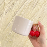 Gaeaspace  -  Three-dimensional Hand-painted Cherry Ceramic Cup Korean-style Ins Creative Mug Household Phnom Penh Light Luxury Water Cup