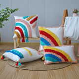 Gaeaspace  -  Light luxury rainbow tufted pillow cover Office car sofa cushion bedside pillow waist pillow