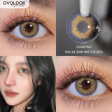 Gaeaspace  -  (2PCS)1 Pair Lenses Eye Color Contact Lenses with Diopter 10 Colors Comestic Natural Beauty Pupils Free Ship Yealy Use