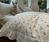 Gaeaspace  -  Sweet cute flower plaid bedding set single double girl,twin full queen king cotton home textile bed sheet pillowcase quilt cover