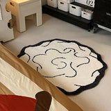 Gaeaspace  -  Nordic Tufting Black White Living Room Carpet Soft Brain Shape Round Children Play Pad Anti-slip Rug Mat Kawaii Home Tidy Decor