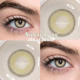 Gaeaspace  -   1Pair Colored Contacts Lenses with Myopia Yearly Use Black Gray Korean Beauty Contact Soft Pupils Fast Delivery