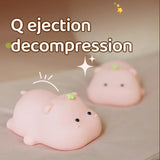 Gaeaspace  -  Pink Hippo Night Light Cute Silicone Night Light USB Charging Touch Timing Pat Lamp Desktop Decoration Children Night Lamp Gift