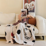 Gaeaspace  -  Double-Sided Fleece Sofa Blanket, Casual Multifunctional Blanket, Bed End Cover, Soft Shawl, Modern Simple Flower