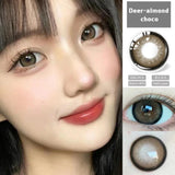 Gaeaspace  -  2PCS Brown Lenses Natural Contact Lenses for Eyes Super Beauty Eye Color Lenses Myopia Lenses With Diopters Prescription