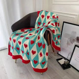 Gaeaspace  -  Wonderland Love Heart Knitted Blankets Bohemian Plaid Throw Blanket Sofa Cover Leisure Bed Cover Blanket Bedspread