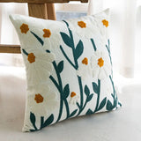 Gaeaspace  -  Retro White Rabbit Embroidered European Pastoral Floral Cushion Cover Pillow Cover for Sofa Bedroom