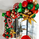 Gaeaspace  -  Christmas Balloon Garland Arch Kit Red Green Lolipop Cone Star Foil Balloons New Year Christmas Party Decoration Supplies Gifts