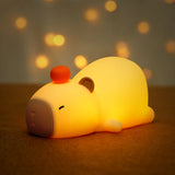 Gaeaspace  -  Capybara Night Light Cute Silicone Lamp LED Touch Sensor Lamp RGB Soft Lamp Children Night Light Bedroom Desktop Decoration Gift