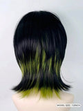 Gaeaspace  -  Men Synthetic Role Play Wig Mullet Head Wig Avocado Black Ombre Green High Quality Wig Boy