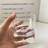 Gaeaspace  -  1 PC New Creative 3D Rose Champagne Flute Custom Wine Glass Goblet Tumbler Mug Cup with Rose Inside Lovely Glassware Gift