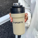 Gaeaspace  -  High Appearance Level Thermos Cup Women's Large Capacity Double Drink Premium Coffee Cup with Straw Portable Water Cup